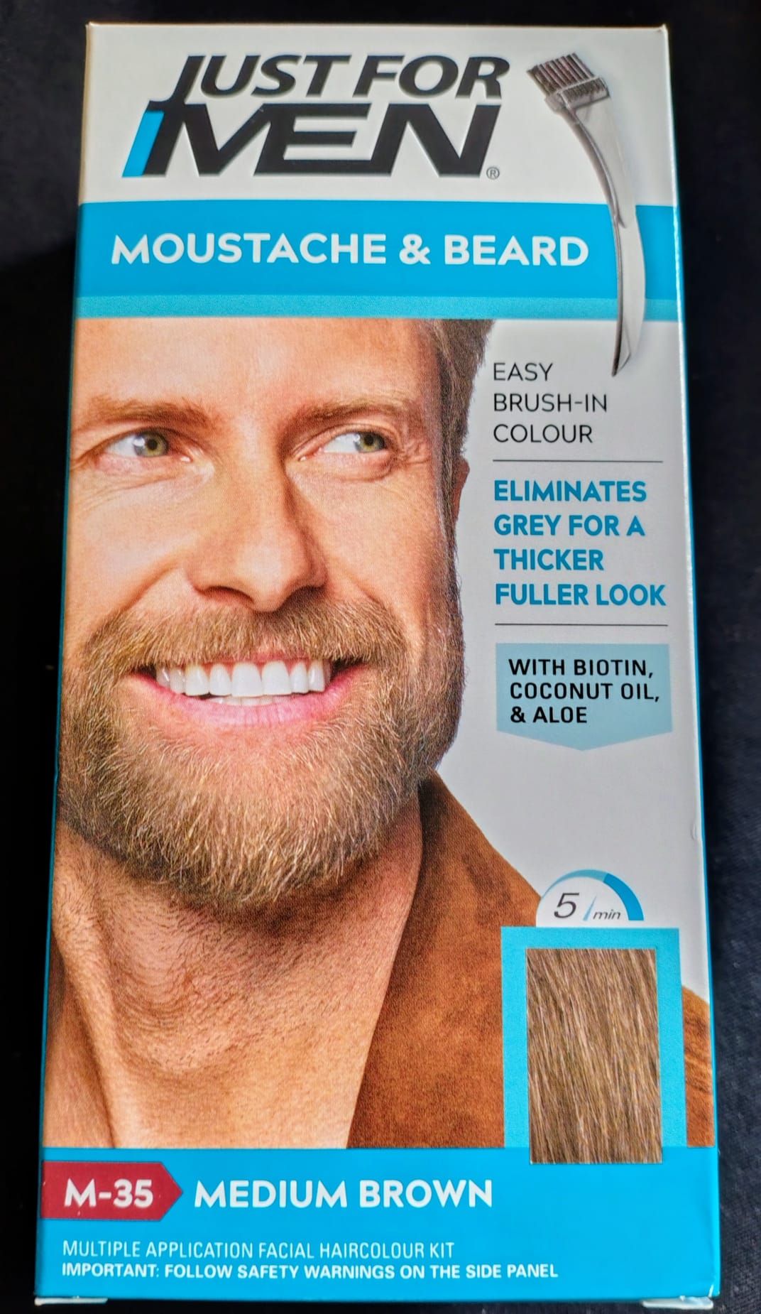 Just For men Moustache & Beard colour (M-35) Medium Brown Pack of 1