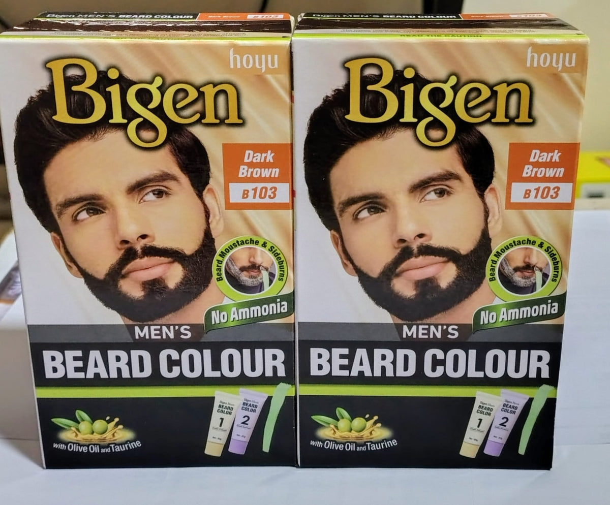 Bigen Men Beard Colour Dark Brown (B103) Pack of 2